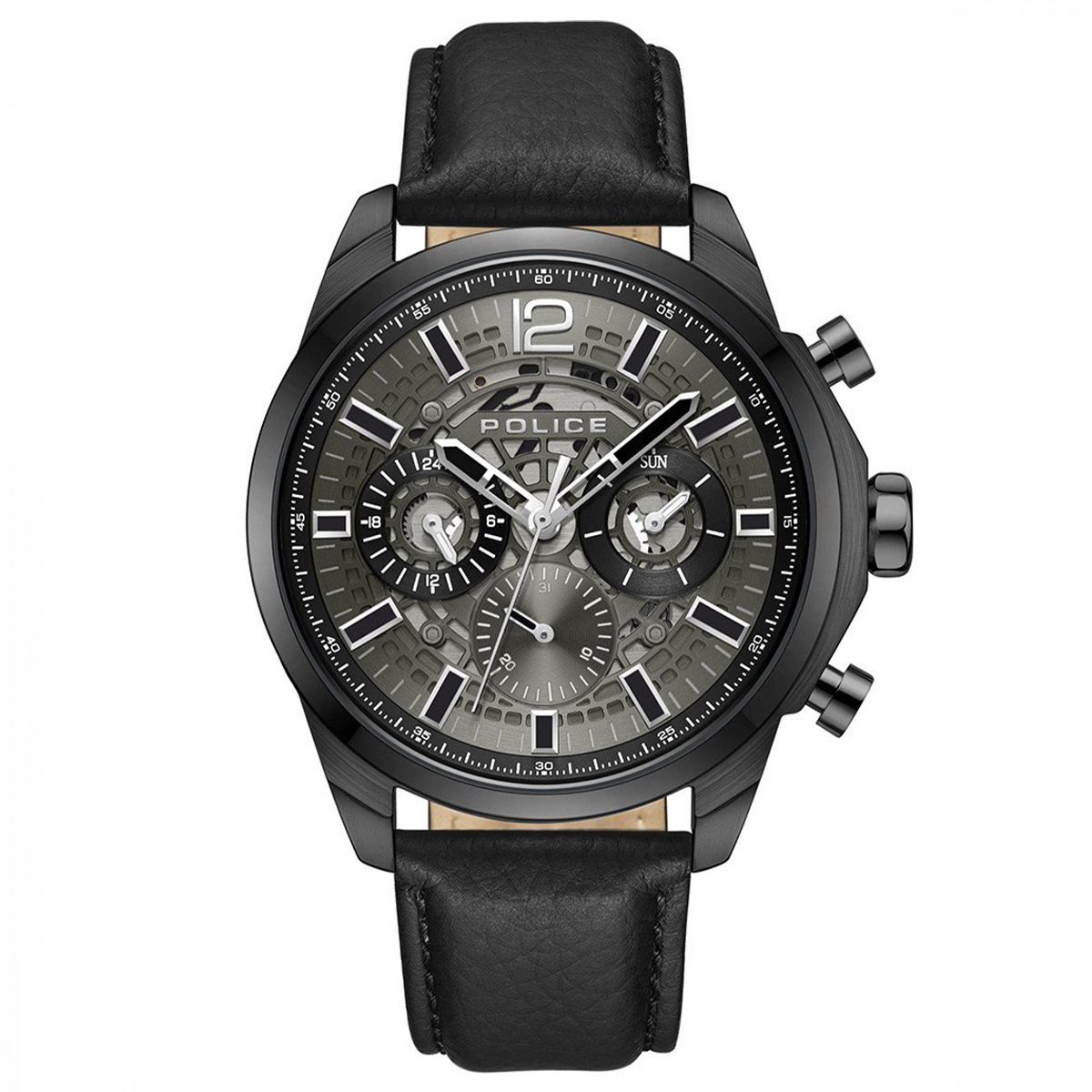 MONTRE POLICE HOMME M.FONCTION CUIR